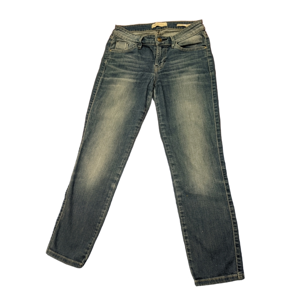 3/$15 Guess Jeans Crop Midi Bleach washed Blue Jeans Size 25